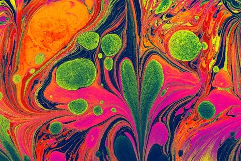Ebru  marbling with floral patterns. Unique art  marbling  texture  backgroun Stock Illustration