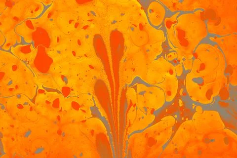 Ebru  marbling floral patterns.  . Unique art  Liquid marbling 库存照片