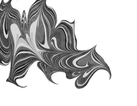 Ebru Pouring Spot Design Element in Monochrome Tones. Stock Illustration