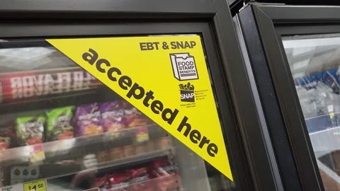 EBT &amp; SNAP Accepted Here Signage Stock Footage 208432973