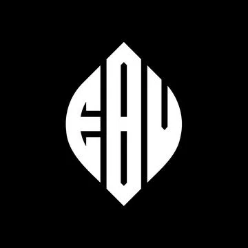 EBV circle letter logo design with circle and ellipse shape. EBV ellipse lett Illustrazione stock