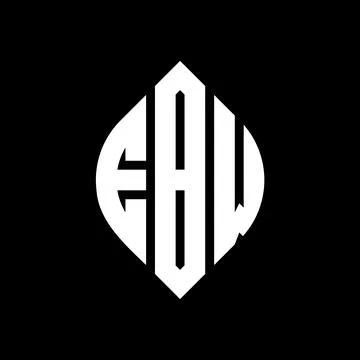EBW circle letter logo design with circle and ellipse shape. EBW ellipse lett Stock Illustration