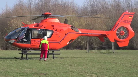 EC 135 Helicopter start up Video stock 47101523