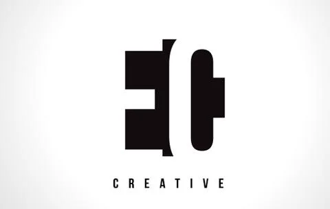 EC E C White Letter Logo Design with Black Square. Stock-Illustration