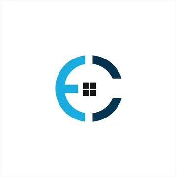 EC or CE logo and icon design Stock Illustration