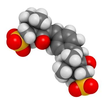 Ecamsule sunscreen molecule Illustration