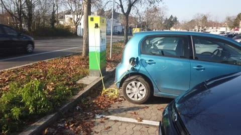 ECar Charging at eStation Stock Footage 166001844