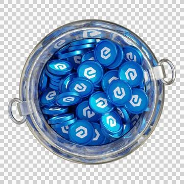 ECash XEC in 3D crypto coin saving bank with stack coins on isolated background Stock Photos