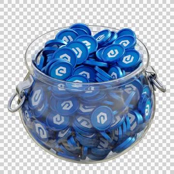 ECash XEC in 3D crypto coin saving bank with stack coins on isolated background Foto stock