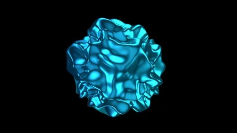 Eccentric animation. Animation of a round abstract body with wavy noise. Stock Footage 278912310