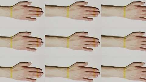Eccentric collage tiles. Human hand visuals. Stock Footage 156479604