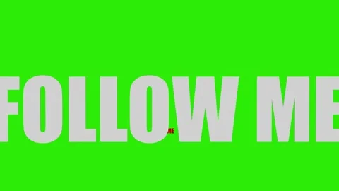 Eccentric “Follow me” text animation appearing on a green chroma Vídeo Stock 331429087