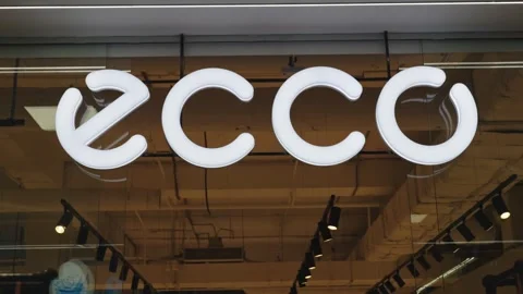 Ecco brand logo sign on shoe Stock Video Pond5