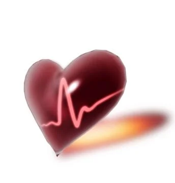 Ecg abstract backgrounds with human 3d rendered heart Stock Illustration