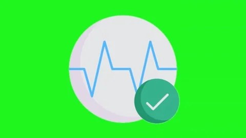 Ecg animated icon on green background, Stock Footage 320802592