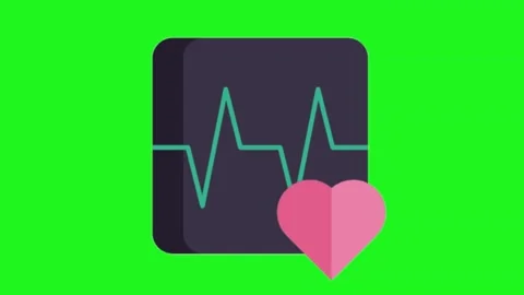 Ecg animated icon on green background Stock Footage 320802598