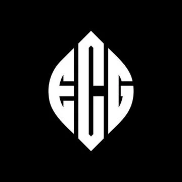 ECG circle letter logo design with circle and ellipse shape. ECG ellipse lett Stock Illustration