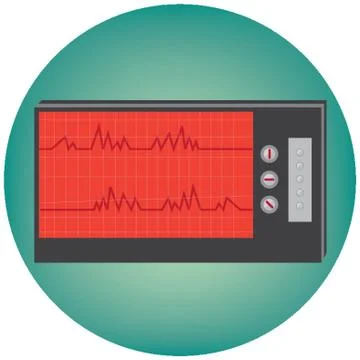 Ecg On Display Stock Illustration
