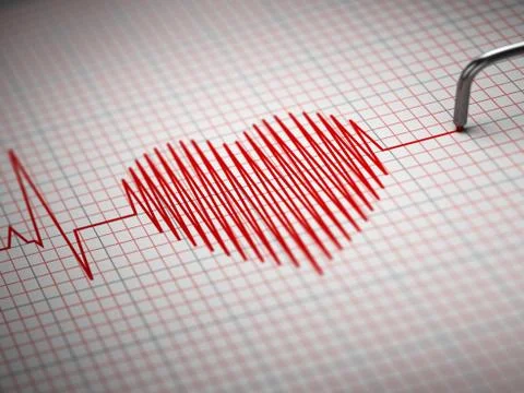 Ecg. electrocardiogram and heart  beat shape. Stock Illustration