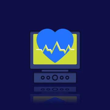 Ecg, electrocardiogram icon for web Stock Illustration