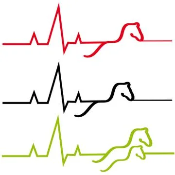 ECG horses on white background Stock Illustration
