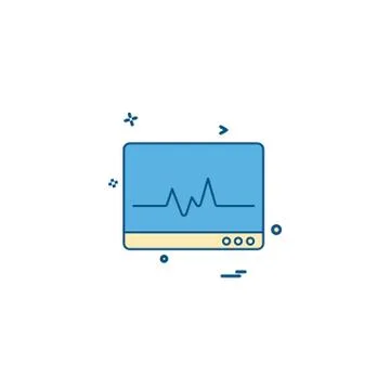 ECG icon design vector Stock Illustration
