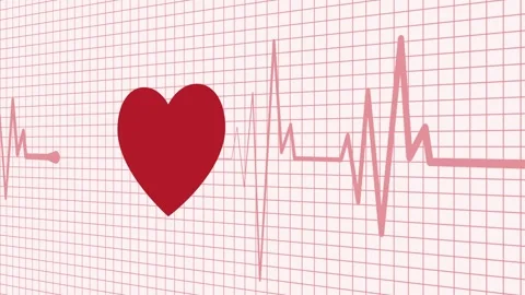 ECG Line Animation in Flat Minimal Medical Monitor Display for Motion Graphic Stock Footage 316788451