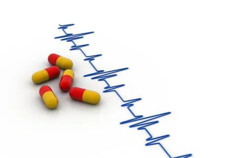 Ecg line with capsule Free Stock Illustration