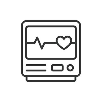 ECG, in line design. ECG, electrocardiogram, heart monitor, cardiac test, heart Stock Illustration