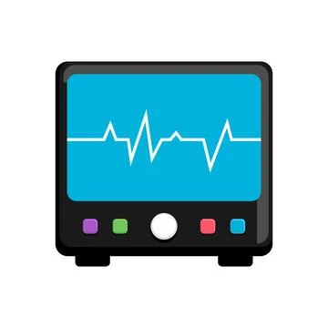 ECG machine vector illustration in flat style design Illustrazione stock