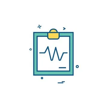 ECG report icon design vector Stock Illustration