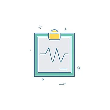 ECG report icon design vector Stock Illustration