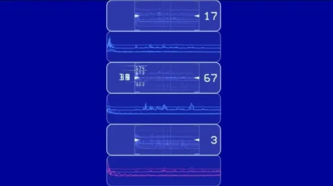 ECG scan detection number,stock market trend analysis software interface. Stock Footage