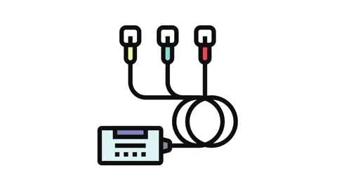 Ecg sensor personalized health color icon animation Stock Footage 326118023