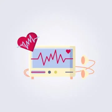 Ecg test illustration vector design, ecg test icon symbol design Stock Illustration