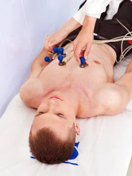 Ecg test of man. Stock Photos