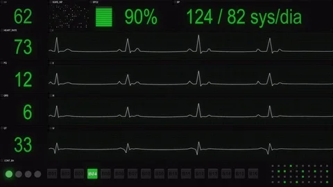 ECG testing software User Interface seamless loop animation 4k (4096x2304) Stock Footage 82729530