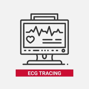 ECG tracing - line design single isolated icon Stock Illustration