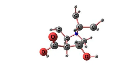 Ecgonine molecular structure isolated on white Stock Illustration