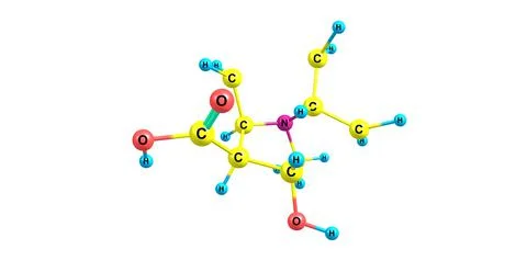 Ecgonine molecular structure isolated on white Stock Illustration