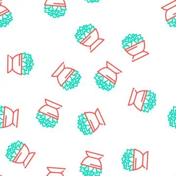 Echeveria lola vector seamless pattern Stock Illustration