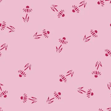 Echinacea ayurvedic herb glyph vector seamless pattern Stockillustratie