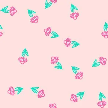 Echinacea ayurvedic herb vector seamless pattern イラスト素材
