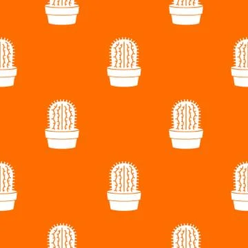 Echinocereus pattern vector orange イラスト素材