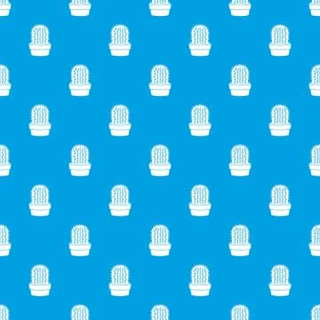 Echinocereus pattern vector seamless blue イラスト素材