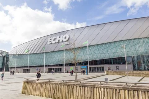 Echo Arena and Convention Centre in the Kings Dock, Liverpool, Merseyside Fotos de archivo