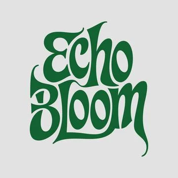 Echo Bloom Green Typography Logo on White Background Stock Illustration