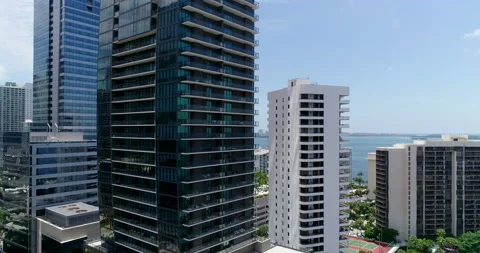 Echo Brickell Tower in Miami Stock Footage 157384833