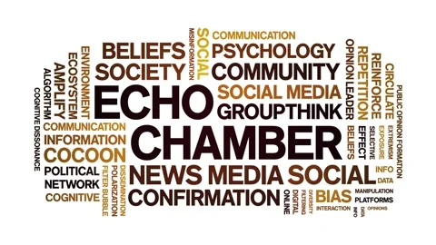 Echo Chamber animated word cloud,animation tag kinetic typography seamless loop 스톡 동영상 295164382