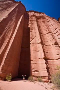 Echo chamber chimenea del eco in the sandstone canyon in the national park, p Stock Photos